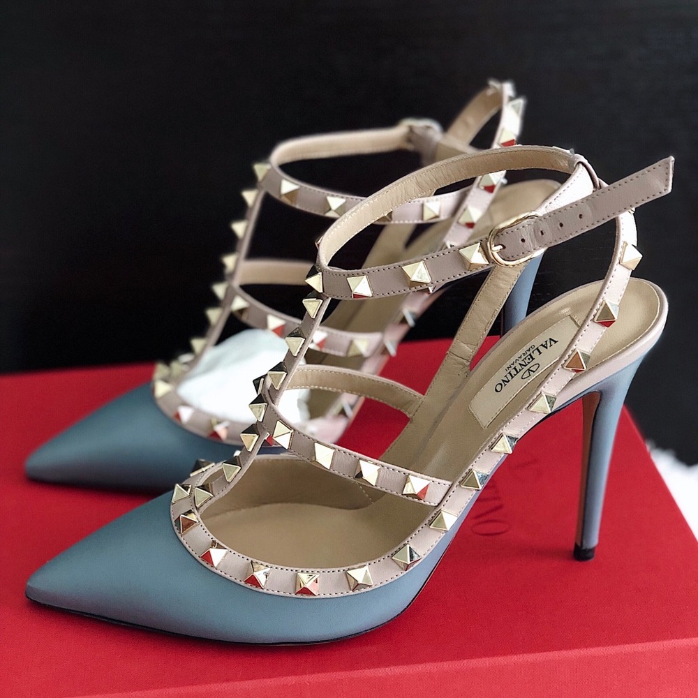✨New VALENTINO GARAVANI Rockstud Ankle Strap Pumps - Picture 5 of 8